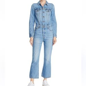 Levi's Women's kick flare Light Blue Denim Overalls jumpsuit